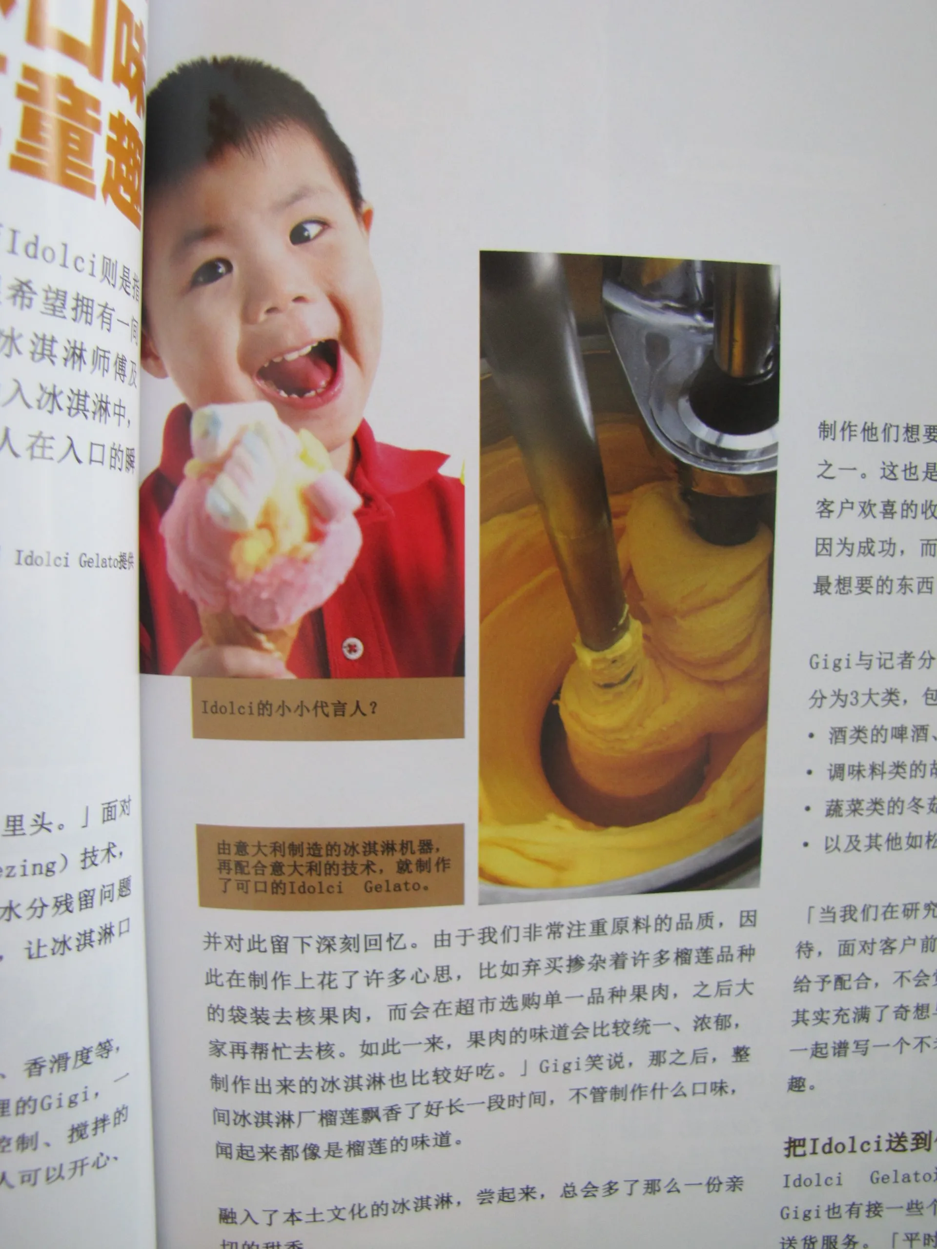 Idolci Gelato — printed press article 6