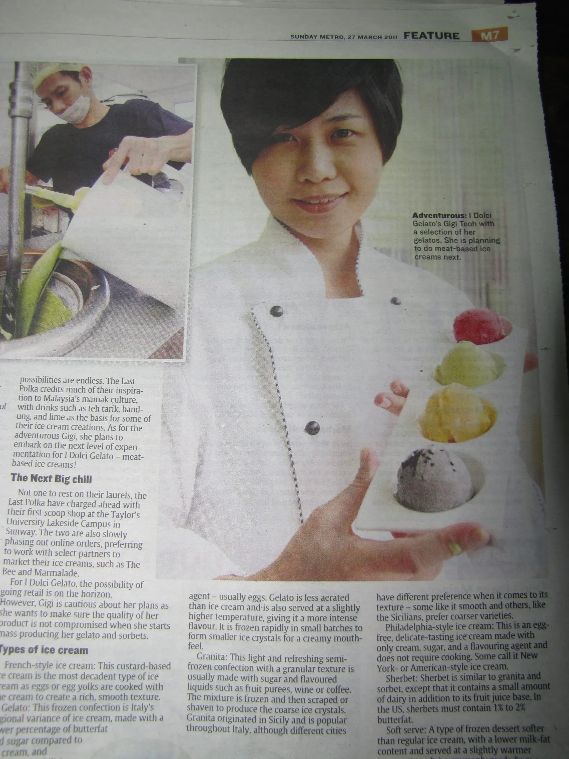 Idolci Gelato — printed press article 11
